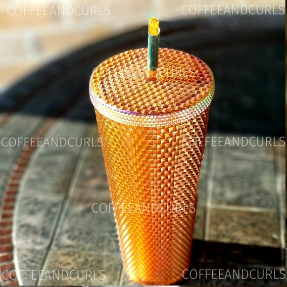 Starbucks Gold Honey Studded Bling Cold Cup 24oz Venti NWT - Picture 5 of 10